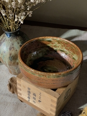 Bát mộc men hỏa biến xanh rêu