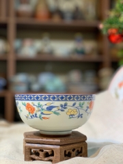 Tô nhỡ vẽ hoa văn đế răng cưa (triện đáy)