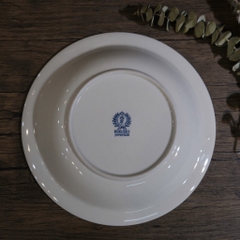 Đĩa sâu lòng vintage Nhật viền nâu nhỏ to