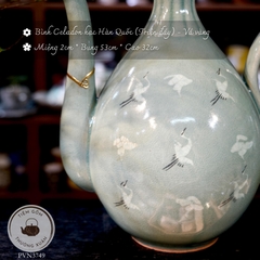 Bình Celadon hạc Hàn Quốc (Triện đáy) - Vá vàng