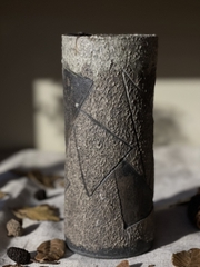 Bình gốm da sần vỏ cây Wabi Sabi