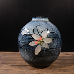 Bình hoa thiên mục lông thỏ (triện đáy)