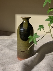 Bình mộc mini decor để bàn làm việc màu xanh rêu