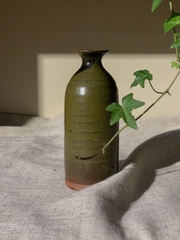 Bình mộc mini decor để bàn làm việc màu xanh rêu