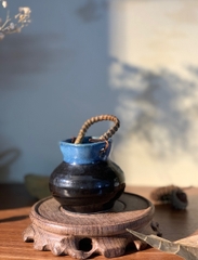 Bình nhỏ decor trang trí có quai mây