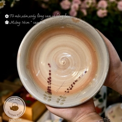 Đĩa Hagi xoáy lòng cam vẽ bông lau