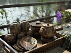 Bộ trà mộc Kyusu Nhật Bản cao cấp