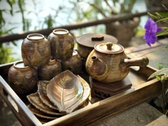 Bộ trà mộc Kyusu Nhật Bản cao cấp