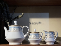 Bộ trà sứ xương Nhật Bản cao cấp Noritake Polonaise hàng hiếm - sưu tầm full set gồm 15 món