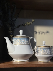 Bộ trà sứ xương Nhật Bản cao cấp Noritake Polonaise hàng hiếm - sưu tầm full set gồm 15 món