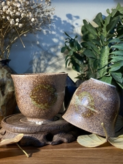 cặp cốc banko chấm men loang rêu