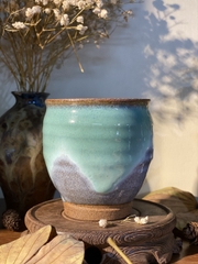 Cốc mộc cốt dày men lam chảy