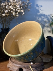 Chawan - Bát đánh matcha men rạn (triện nghệ nhân khắc chìm)