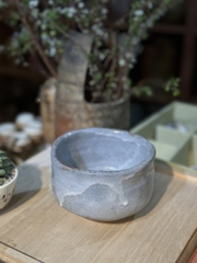 Chawan - Bát đánh matcha xanh lam men sữa chảy - Chén trà đạo