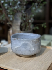 Chawan - Bát đánh matcha xanh lam men sữa chảy - Chén trà đạo