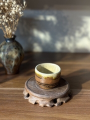Chén trà mộc lòng tráng men rạn