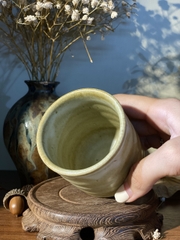cốc mộc men vàng xoáy trơn