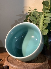 Set cốc Ombre ngọc bích họa hoa vàng