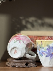 Set cốc sứ Nhật Bản nội địa Kiyohara vẽ hoa