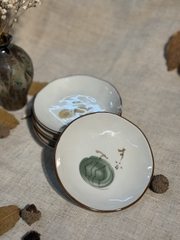 Đĩa chấm họa tiết hoa quả các loại