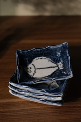 Đĩa chấm mộc lòng vẽ cá