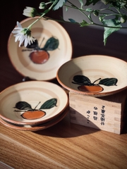 Đĩa chấm mộc trái đào màu cam