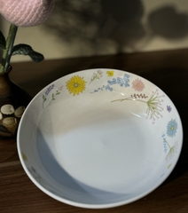 Đĩa sâu lõng vẽ hoa dễ thương