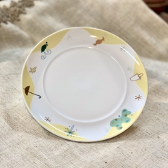 Đĩa tráng men họa tiết mặt trời cute