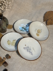 Đĩa chấm họa tiết hoa quả các loại