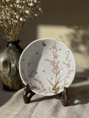 Đĩa chấm vẽ hoa đào