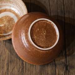 Bát nhỡ mộc Ontayaki nâu lòng xoáy