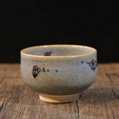 Chawan - Bát đánh matcha hoả biến lòng xoáy (triện ký đáy)