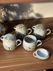 Hũ đựng gia vị vẽ lá xanh