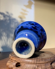 Ly rượu lam họa tiết chùm nho