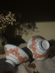 Bát ăn cơm đế dày họa tiết hoa đào