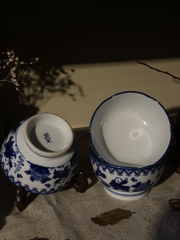 Set bát ăn cơm chú tiểu miệng bát hình hoa
