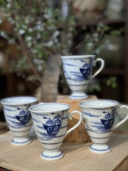 Set cốc men lam Thuận buồm xuôi gió ( 4c )