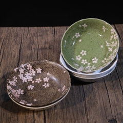 Set đĩa mộc sâu lòng vẽ hoa đào