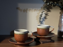 Set tách cà phê mộc cốt sỏi