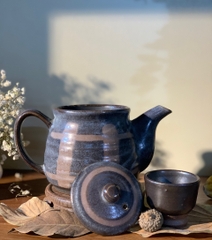 Set trà gốm đất nung ghi sữa Nhật Bản