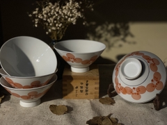 Bát ăn cơm đế dày họa tiết hoa đào