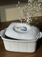 Thố chữ nhật nắp cà tím