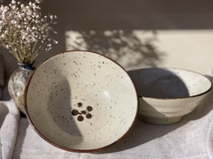 Tô mì Nhật Bản vintage men tiêu viền nâu