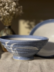 Tô mộc men đá màu xanh size nhỡ