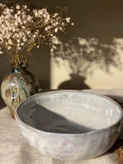 Tô mộc nhỡ tráng men sữa Wabisabi cốt nặng