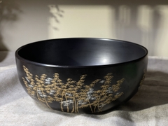 Tô ngũ sắc đen vẽ trúc vàng