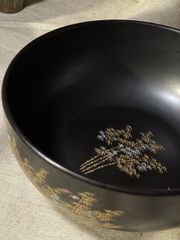 Tô ngũ sắc đen vẽ trúc vàng