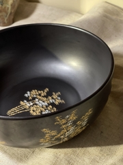 Tô ngũ sắc đen vẽ trúc vàng