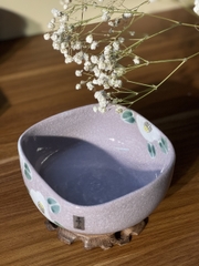 Tô nhỡ Kyoyaki men rạn vẽ hoa trà