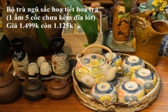 Bộ trà ngũ sắc họa tiết hoa trà
